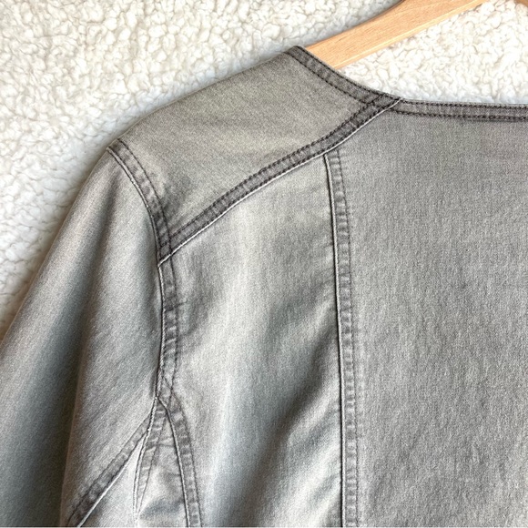 Jessica Simpson Maternity gray moto jacket, Sz L - Picture 16 of 17